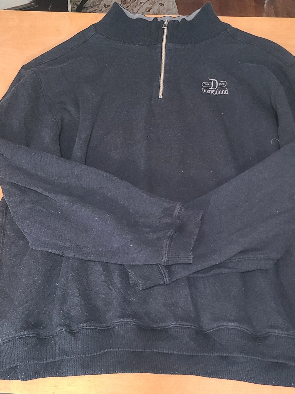 Disney Men's Navy Half-Zip Sweatshirt with Disneyland Logo